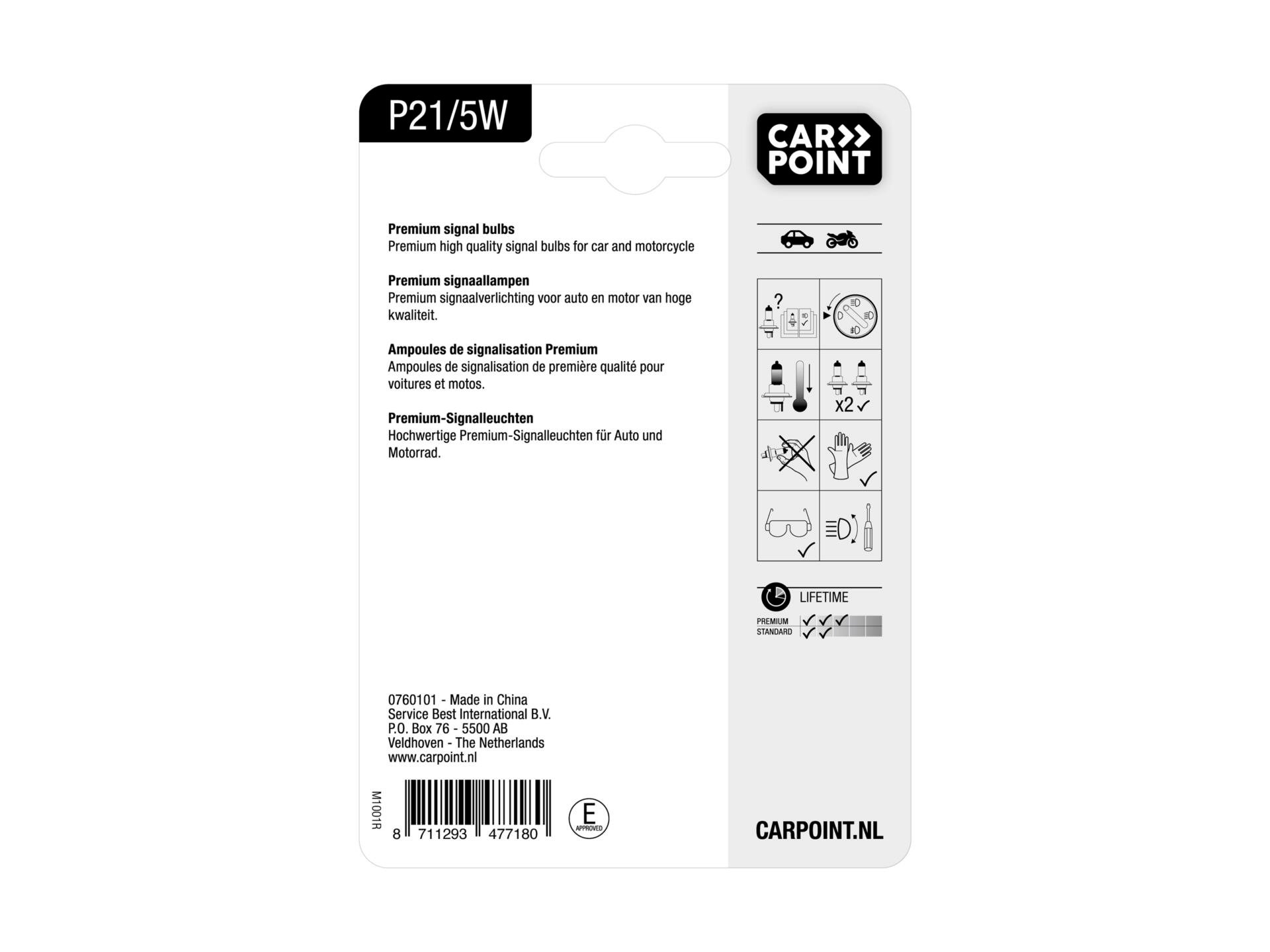 Carpoint Premium ampoule P21/5W 12V 2 pièces