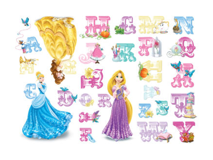 Disney Princesses stickers muraux alphabet multicolore 1