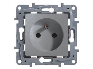 Legrand Prise Niloé avec broche de terre aluminium