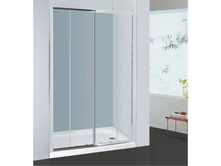 Allibert Priva porte de douche coulissante 156-161x190 cm 2 portes verre transparent 1