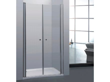 Allibert Priva porte de douche pivotante 80x190 cm 2 portes sérigraphie carrés