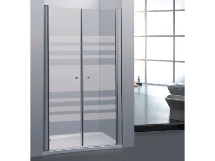 Allibert Priva porte de douche pivotante 80x190 cm 2 portes sérigraphie horizontale