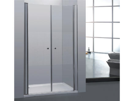 Allibert Priva porte de douche pivotante 90x190 cm 2 portes sérigraphie horizontale 1