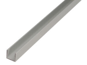 Profil en U 10x10x8x1 mm 100cm aluminium anodisé argent