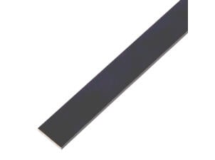 Profilé plat 20x2 mm 200cm aluminium anodisé noir