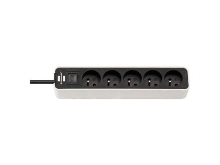 Brennenstuhl Prolongateur bloc multiprise 5x avec interrupteur et câble 1,5m H05VV-F 3G1,5 blanc/noir 1