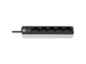 Brennenstuhl Prolongateur bloc multiprise 5x avec interrupteur et câble 1,5m H05VV-F 3G1,5 blanc/noir
