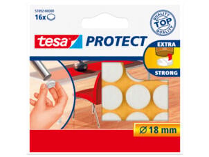 Tesa Protect viltglijder 18mm wit 16 stuks
