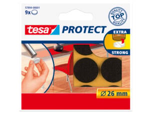 Tesa Protect viltglijder 26mm bruin 9 stuks
