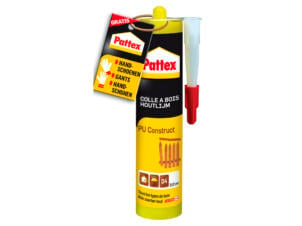 Pattex Pu Construct houtlijm 310ml bruin + gratis handschoenen