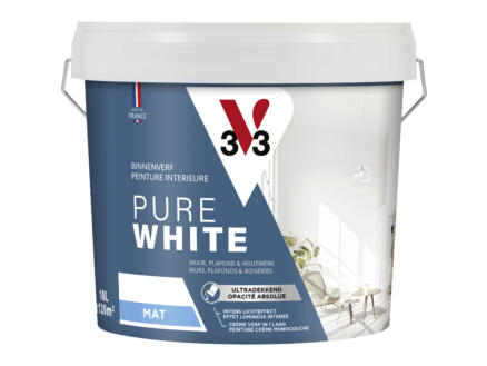 V33 Pure White peinture mur & plafond mat 10l blanc 1