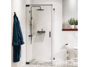 Sealskin Pure porte de douche pivotante pour combinaison avec paroi latérale 100x200 cm verre clair noir mat
