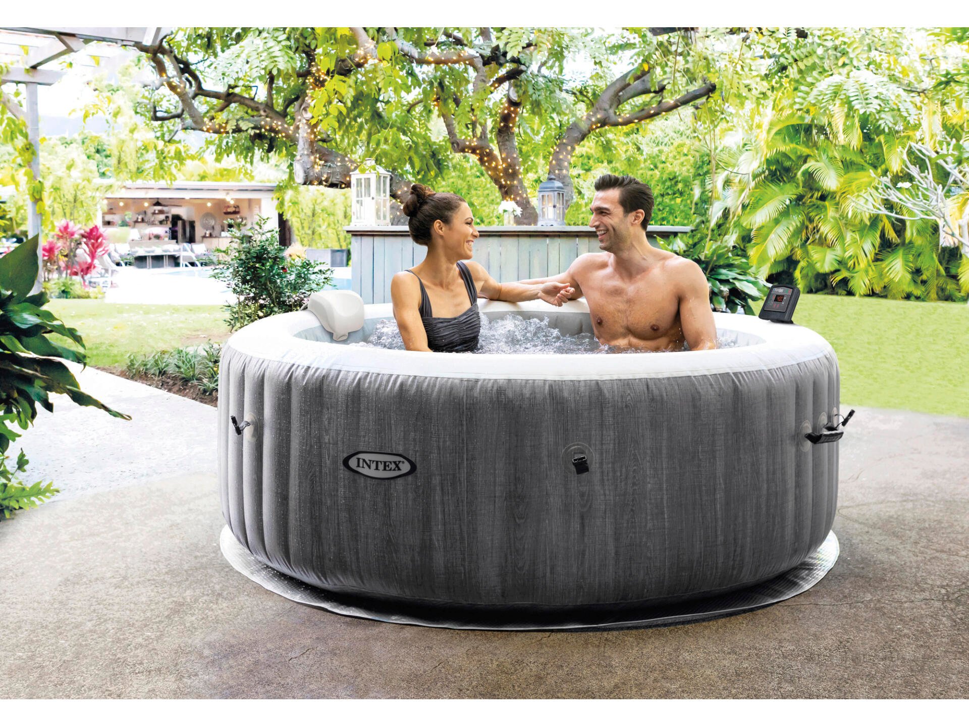 Intex PureSpa Greywood Deluxe jacuzzi 196x71 cm 4 personen