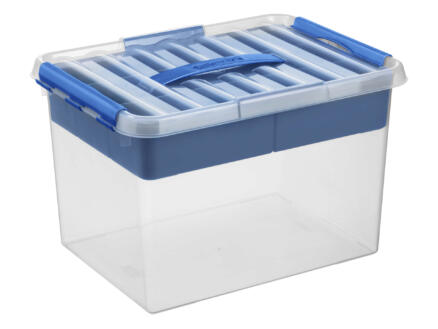 Sunware Q-line Multibox opbergbox 22l + tray transparant/blauw 1