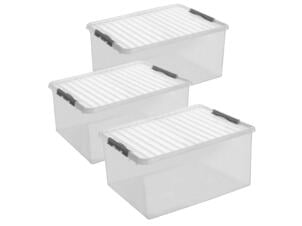 Sunware Q-line boîte de rangement 120l transparent 3 pièces