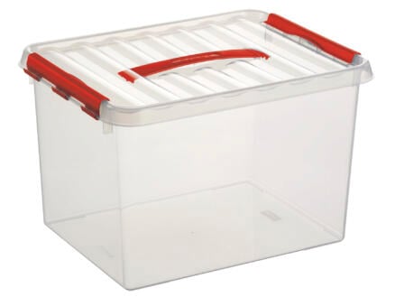 Sunware Q-line opbergbox 22l transparant-rood 1