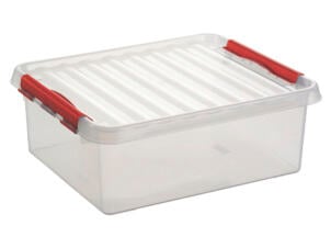 Sunware Q-line opbergbox 25l transparant/rood