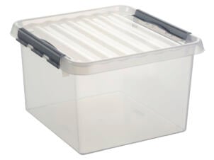 Sunware Q-line opbergbox 26l transparant/grijs
