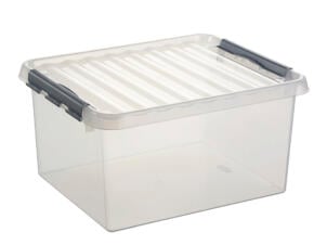 Sunware Q-line opbergbox 36l transparant-grijs