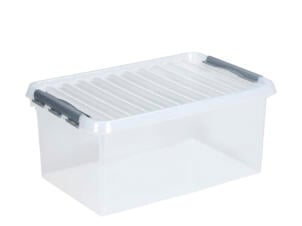 Sunware Q-line opbergbox 45l transparant/grijs