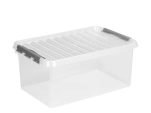 Sunware Q-line opbergbox 45l transparant/grijs