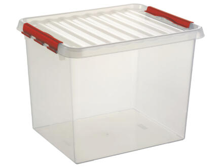 Sunware Q-line opbergbox 52l transparant-rood 1