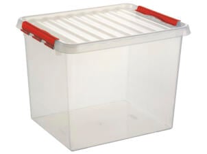 Sunware Q-line opbergbox 52l transparant-rood