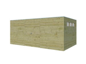 Woodlands QB IV houten tuinhuis 510x300x216 cm met dubbele deur hout geïmpregneerd