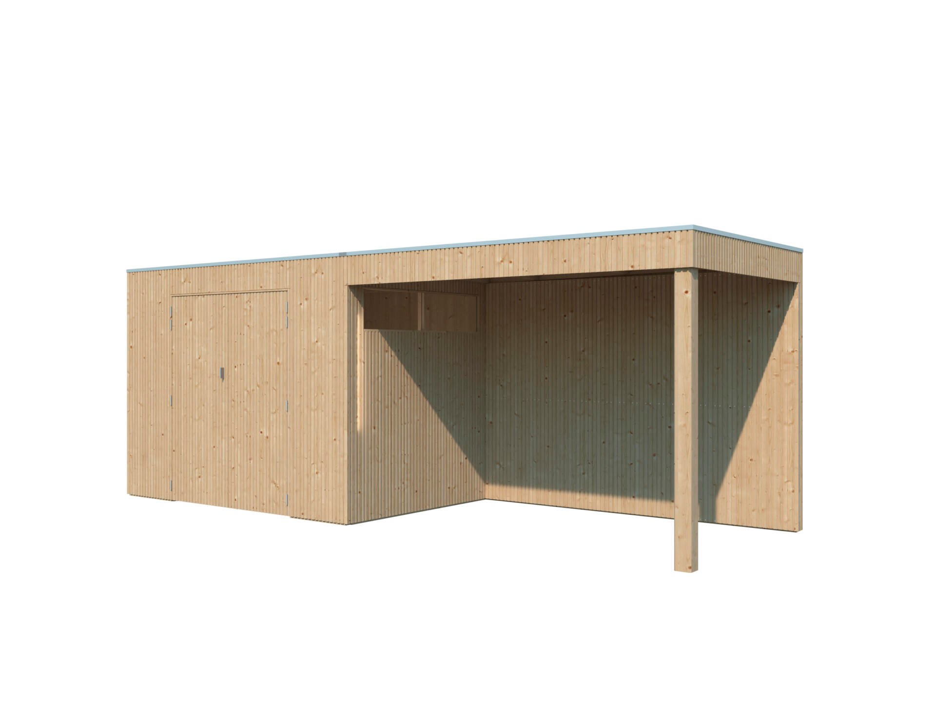 Woodlands QBV S abri de jardin en bois 298x198x220 cm chalet + extension 302cm