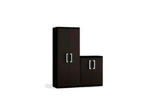 Keter Quadra armoire de rangement haute 39x68x166 cm + Quadra armoire de rangement basse 39x68x83 cm noir