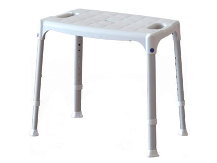 Secucare Quattro tabouret de douche 50cm réglable en hauteur blanc