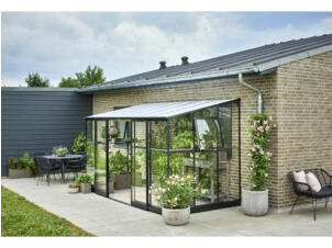 Royal well Qube Lean-To 612 serre adossée verre de sécurité noir