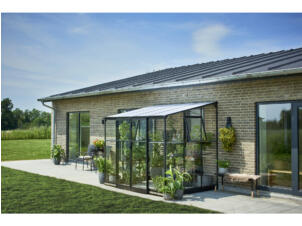Halls Qube Lean-To 68 serre veiligheidsglas zwart