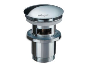 Wirquin Quick Clac wastafelplug met overloop 75mm messing grijs