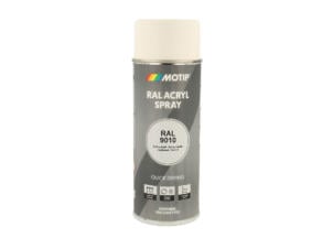 Motip RAL 9010 laque acrylique en spray 0,4l blanc pur mat