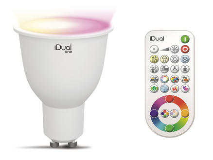 iDual RGB LED spot GU10 7W 2 stuks + afstandsbediening