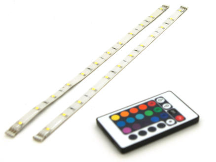 Prolight RGB LED strip 1,8W 30cm 2 stuks + afstandsbediening 1