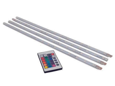 Prolight RGB LED strip 3,6W 40cm 4 stuks + afstandsbediening 1