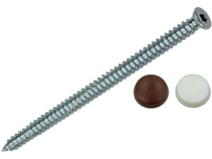 Celo Raamschroef beton met afdekkapjes TX25 132x7,5 mm verzinkt 100 stuks