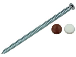Celo Raamschroef beton met afdekkapjes TX25 152x7,5 mm verzinkt 100 stuks