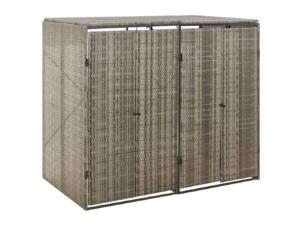 Rangement de poubelle double 140x80x117 cm gris