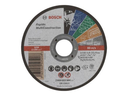 Bosch Professional Rapido Multiconstruction slijpschijf 115x1x22,23 mm 1