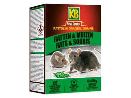 KB Rattolin granen tegen ratten en muizen 6x25 g 1