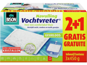 Bison Recharge absorbeur d'humidité Ultra 450g neutre 3 pièces