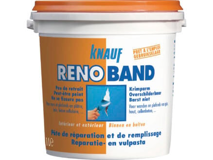Knauf Renoband pâte de réparation et de remplissage 1l blanc 1