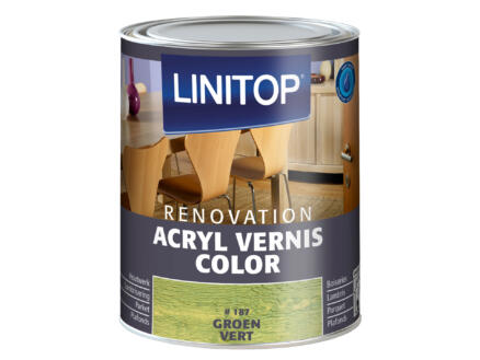 Linitop Renovation vernis acryl zijdeglans 0,25l groen #187 1