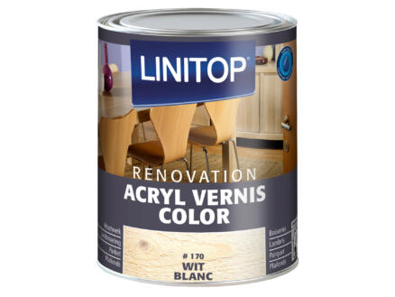 Linitop Renovation vernis acryl zijdeglans 0,75l wit #170 1