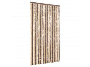 Rideau de porte 100x200 cm brun foncé/beige