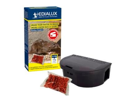 Edialux Rodex Grains graan tegen ratten en muizen 6x25 g + lokaasdoos 1