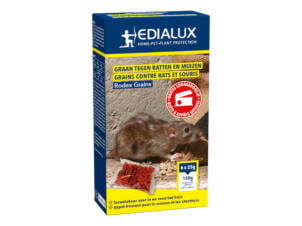 Edialux Rodex Grains graan tegen ratten en muizen 6x25 g + lokaasdoos